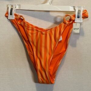 AA-163 Aerie‎ NWT Cheeky Orange Stripe Summer Swim Bikini Bottoms Size M